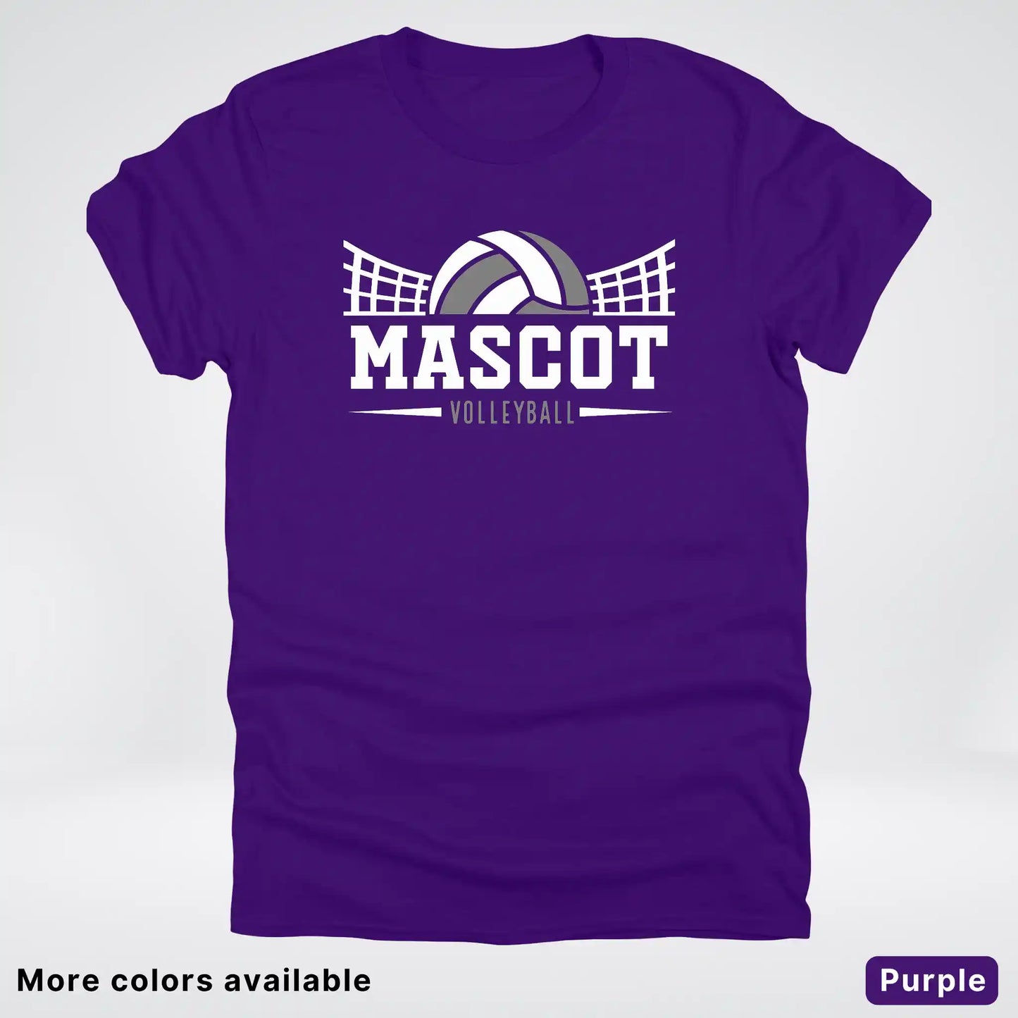 Volleyball Mom Game Day Tee – Custom Mascot Name Shirt | Gray Design 26