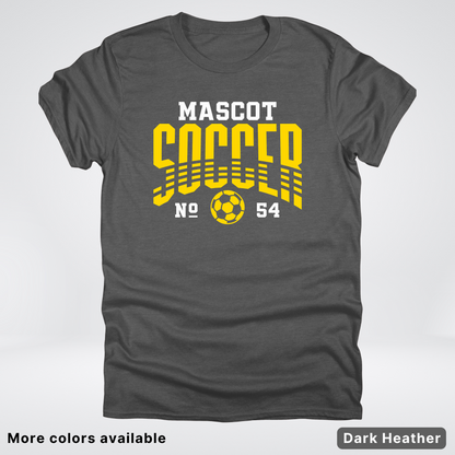 Custom Mascot & Number – Gold Design 04 - Soccer T-Shirt