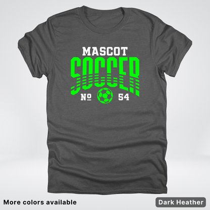 Custom Mascot & Number – Green Design 08 - Soccer T-Shirt