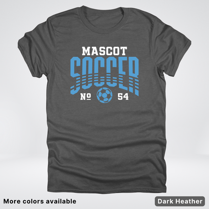 Custom Mascot & Number – Light Blue Design 10 - Soccer T-Shirt