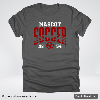 Custom Mascot & Number – Maroon Design 11 - Soccer T-Shirt
