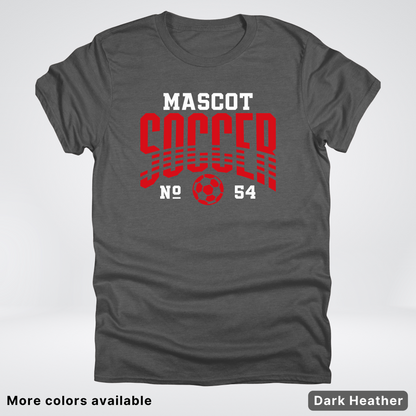 Custom Mascot & Number – Red Design 05 - Soccer T-Shirt