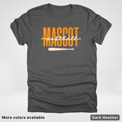 Custom Mascot – Orange - Softball Design 33 T-Shirt
