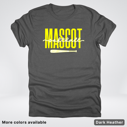 Custom Mascot – Yellow - Softball Design 32 T-Shirt