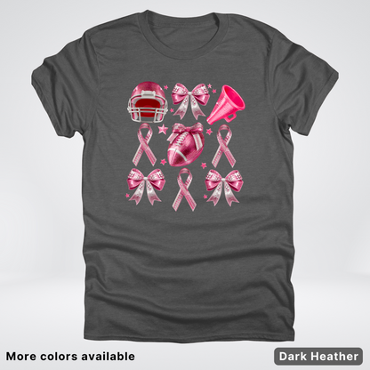 Coquette Glitter Bows and Football - T-Shirt