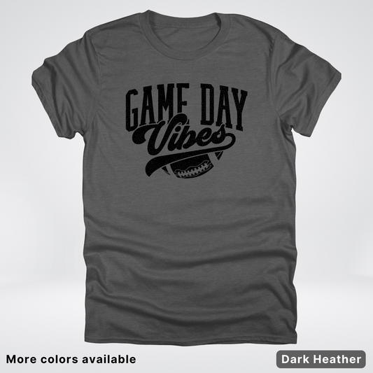 Game Day Vibes - Black Design 2 - Football T-Shirt