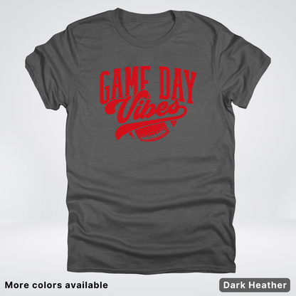 Game Day Vibes - Red Design - Football T-Shirt