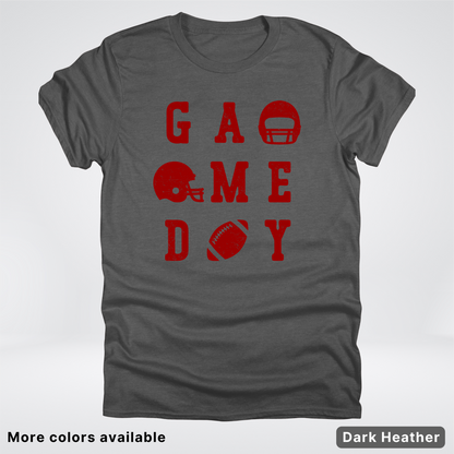 Game Day Football 3 x 3 – Maroon Design – T-Shirt