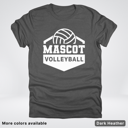 Custom Mascot - White - Volleyball Design 60 - T-Shirt