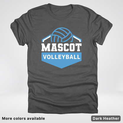 Custom Mascot – Light Blue - Volleyball Design 68 - T-Shirt