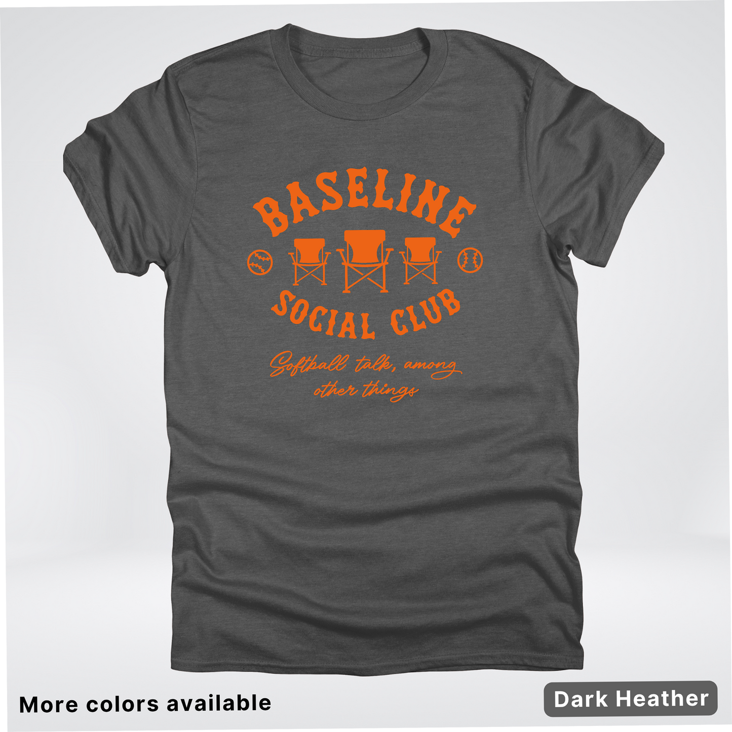Baseline Social Club Softball – Orange Design - T-Shirt