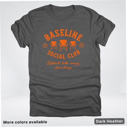 Baseline Social Club Softball – Orange Design - T-Shirt