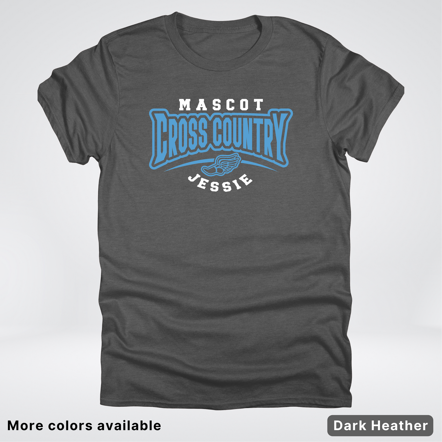 Custom Mascot & Name – Light Blue Design – Cross Country 11 - T-Shirt