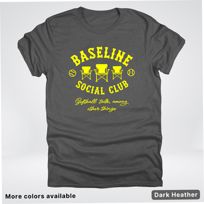 Baseline Social Club Softball – Yellow Design - T-Shirt
