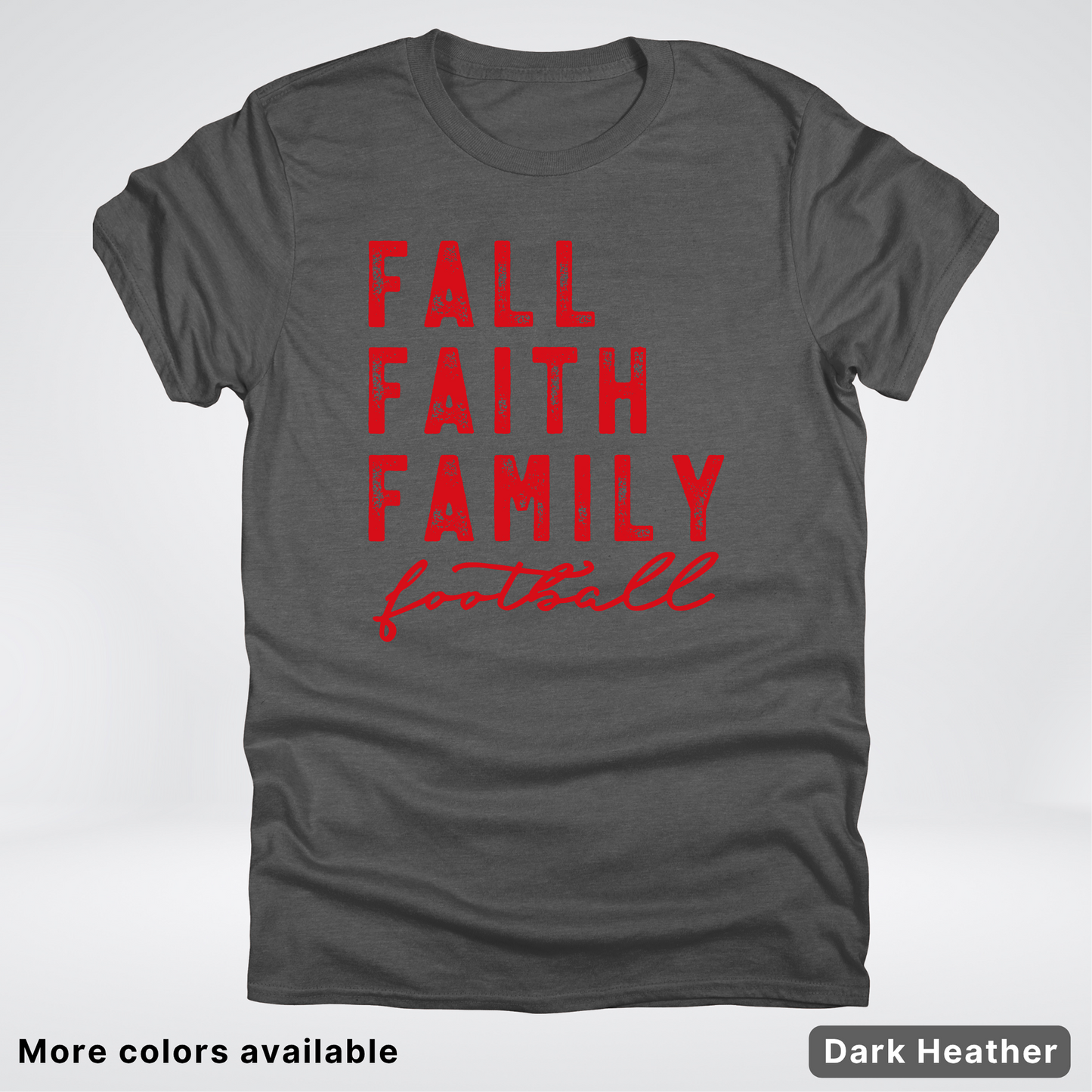 Fall Faith Family – Red Design - Football - T-Shirt