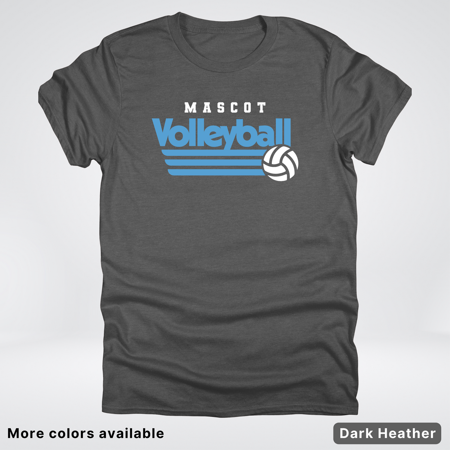 Custom Mascot – Light Blue - Volleyball Design 57 - T-Shirt