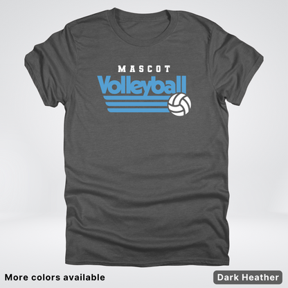 Custom Mascot – Light Blue - Volleyball Design 57 - T-Shirt
