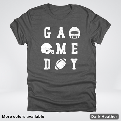 Game Day Football 3 x 3  – White Design  – T-Shirt
