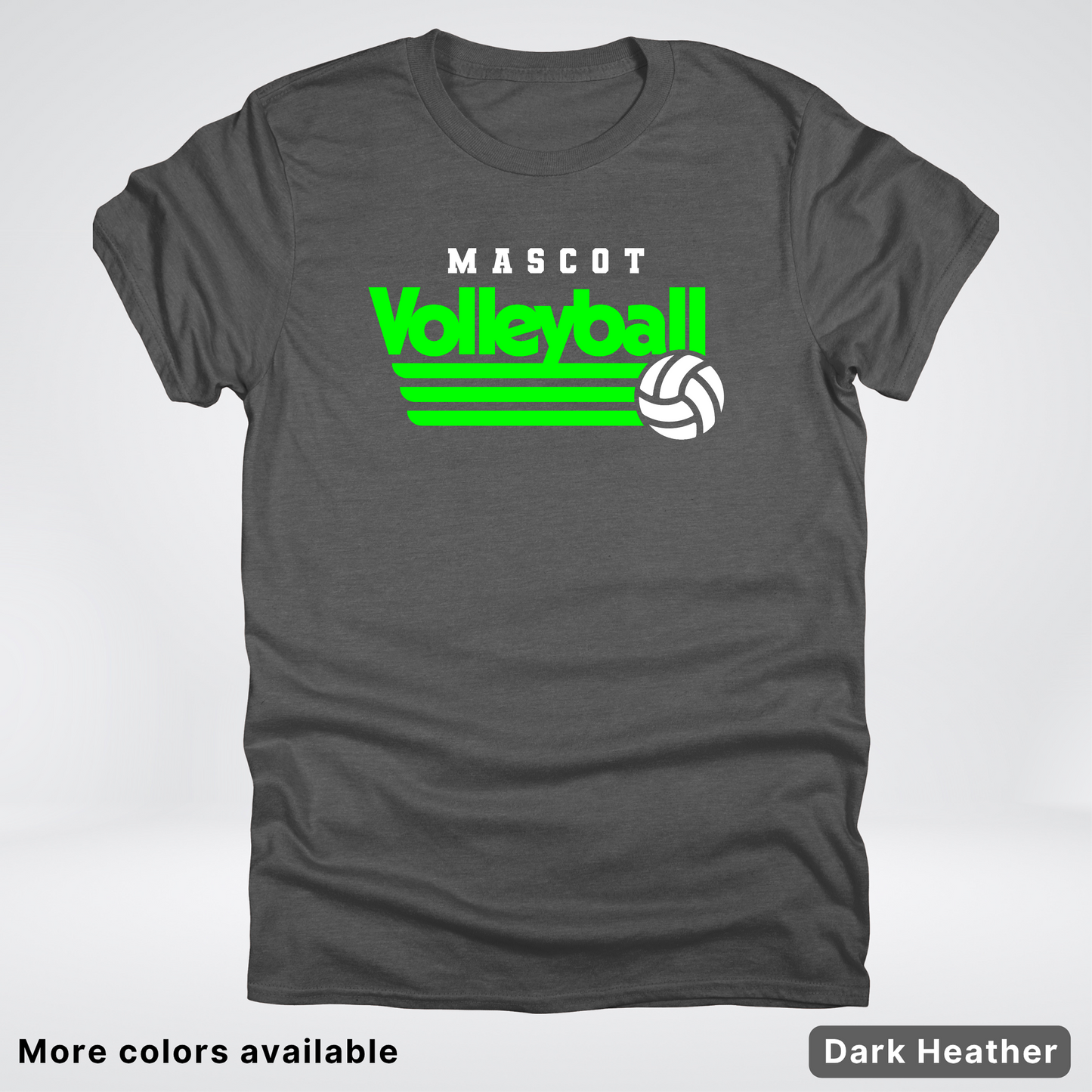 Custom Mascot - Green - Volleyball Design 55 - T-Shirt