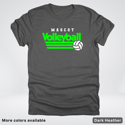 Custom Mascot - Green - Volleyball Design 55 - T-Shirt