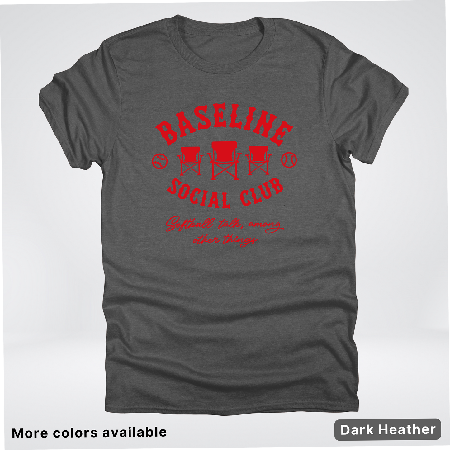 Baseline Social Club Softball – Red Design - T-Shirt