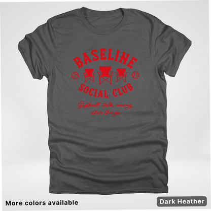 Baseline Social Club Softball – Red Design - T-Shirt
