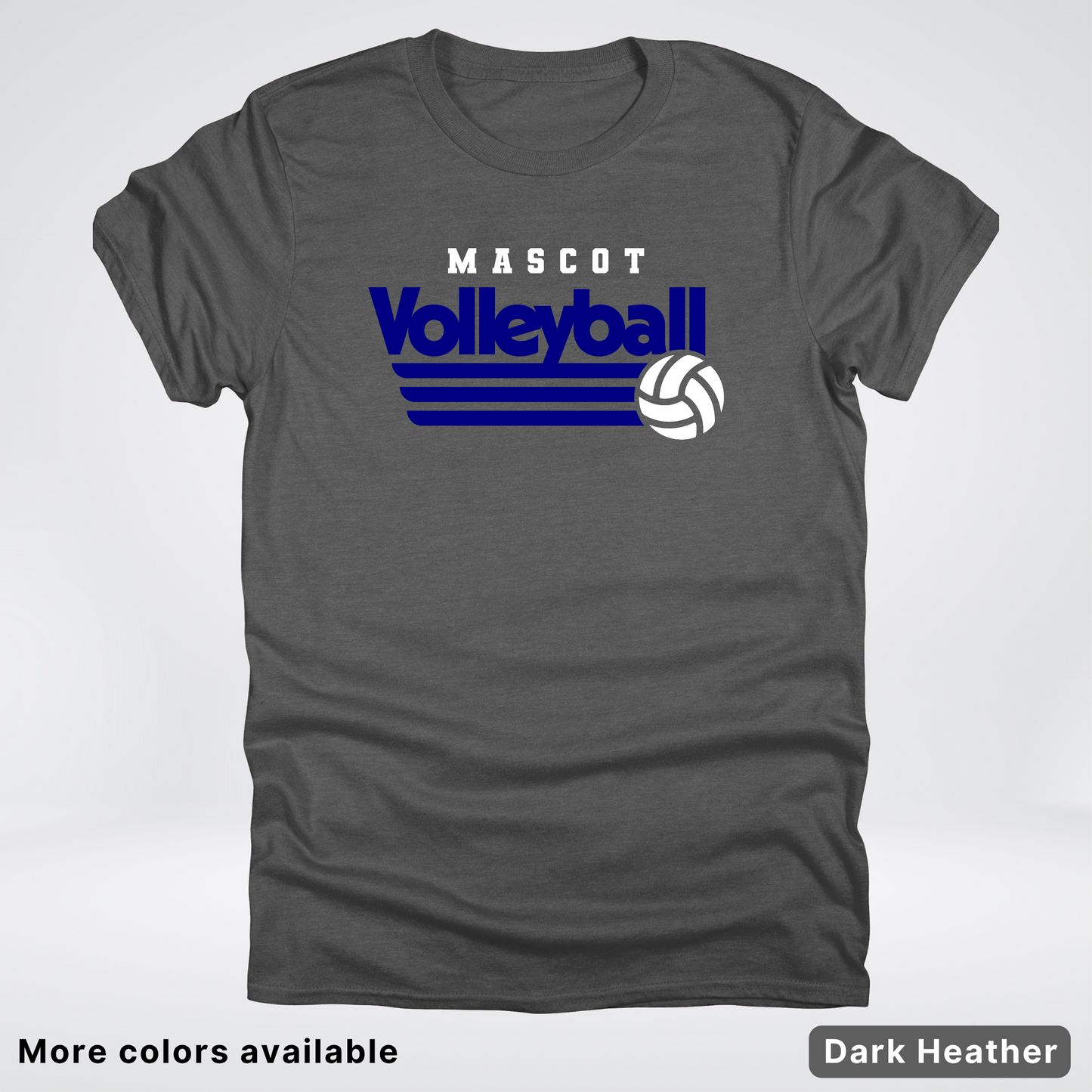 Custom Mascot - Navy - Volleyball Design 56 - T-Shirt