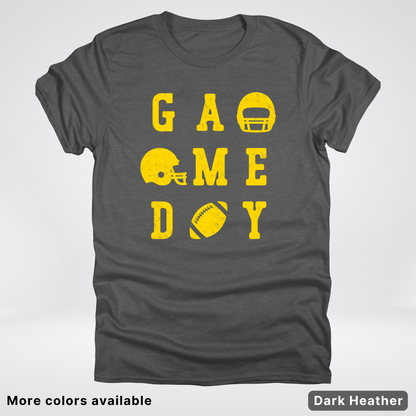 Game Day Football 3 x 3 - Gold Design - T-Shirt