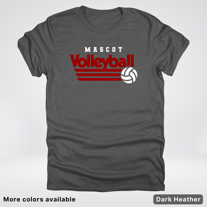 Custom Mascot - Maroon - Volleyball Design 58 - T-Shirt