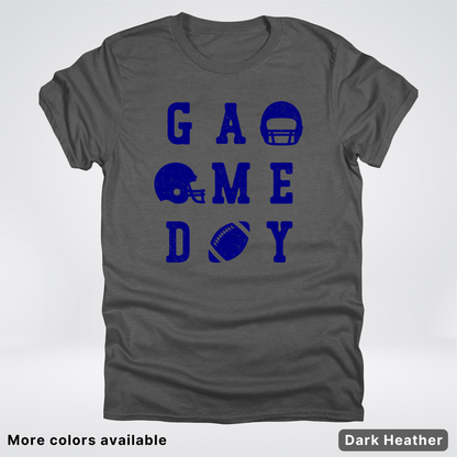 Game Day Football 3 x 3 - Navy Design - T-Shirt