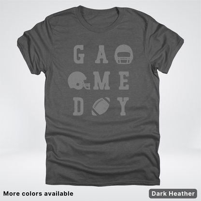 Game Day Football 3 x 3 - Gray Design  - T-Shirt