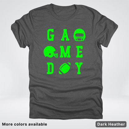 Game Day Football 3 x 3 - Green Design - T-Shirt