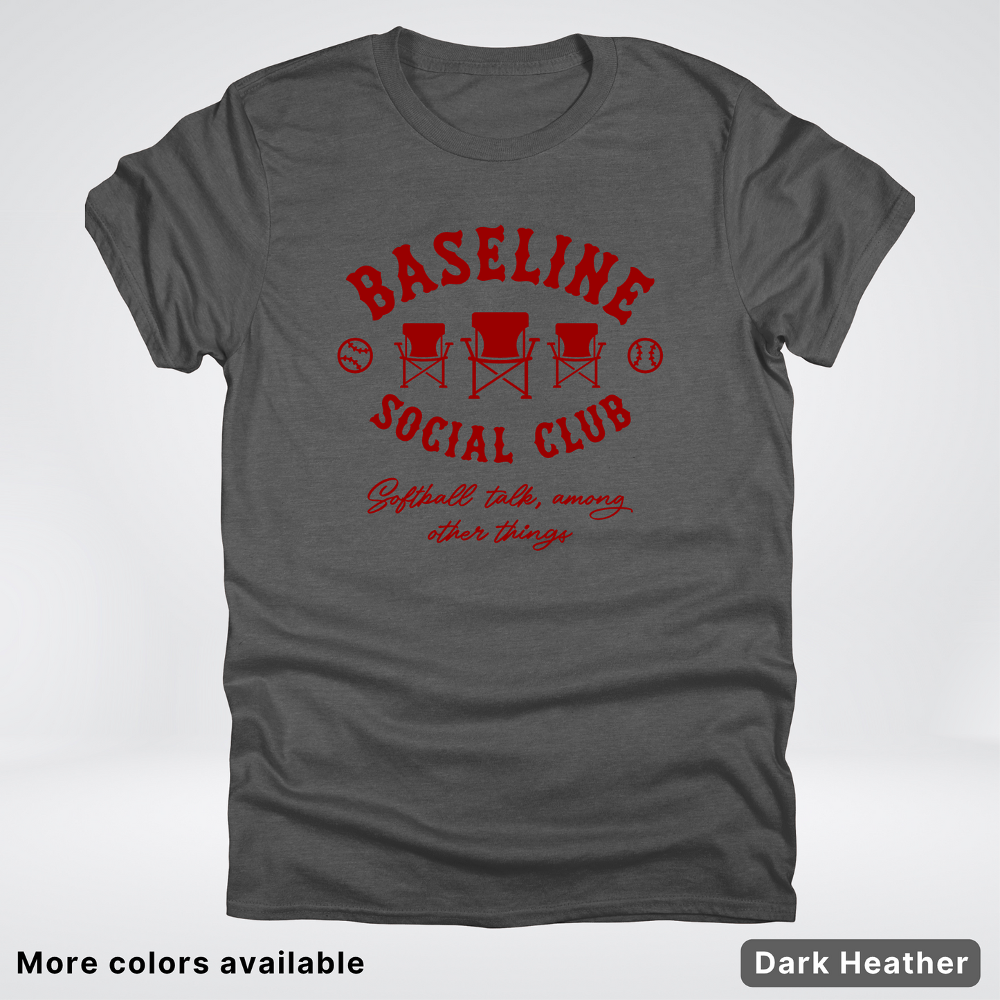 Baseline Social Club Softball – Maroon Design - T-Shirt
