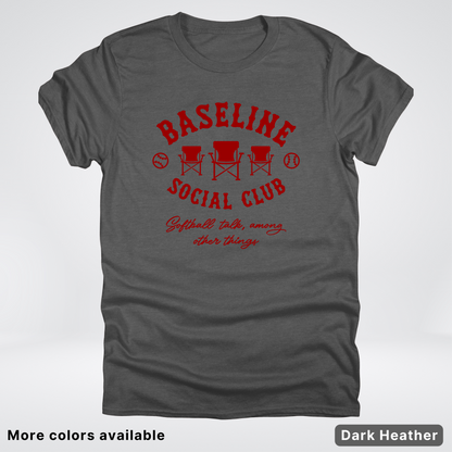 Baseline Social Club Softball – Maroon Design - T-Shirt