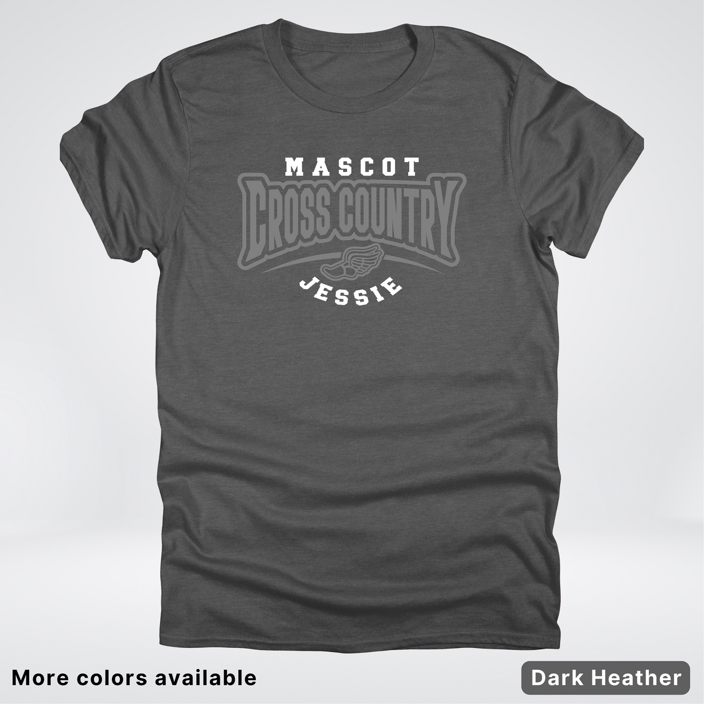 Custom Mascot & Name – Gray Design – Cross Country 04 - T-Shirt