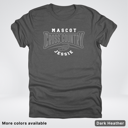 Custom Mascot & Name – Gray Design – Cross Country 04 - T-Shirt