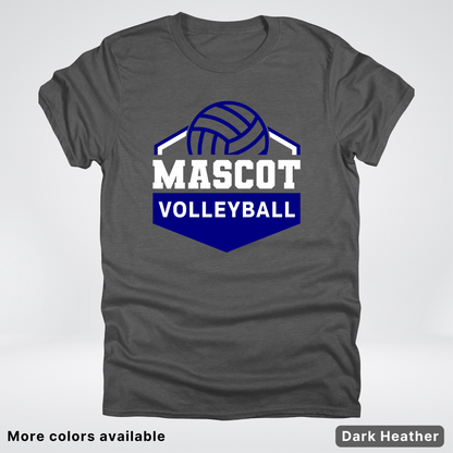 Custom Mascot - Navy - Volleyball Design 67 - T-Shirt