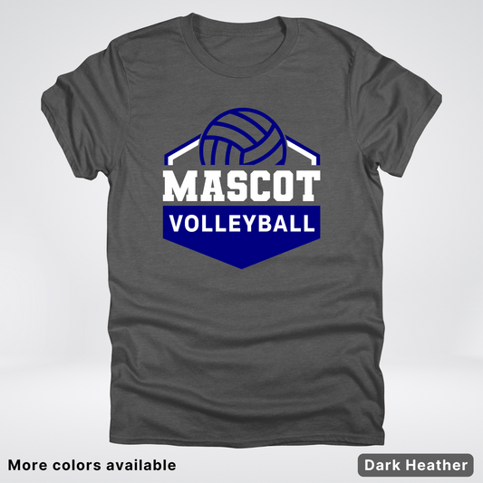 Custom Mascot - Navy - Volleyball Design 67 - T-Shirt
