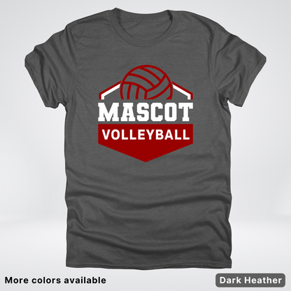 Custom Mascot - Maroon - Volleyball Design 69 - T-Shirt