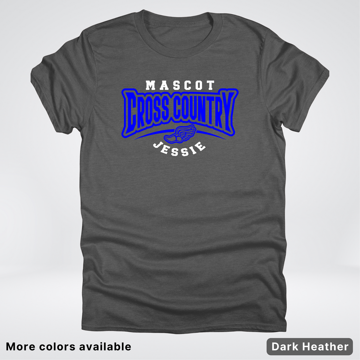 Custom Mascot & Name – Blue Design – Cross Country 05 - T-Shirt