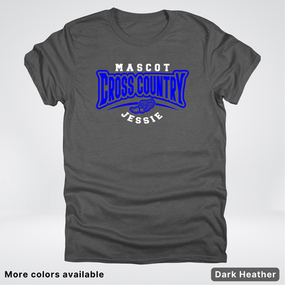 Custom Mascot & Name – Blue Design – Cross Country 05 - T-Shirt