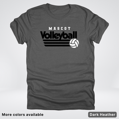Custom Mascot - Black - Volleyball Design 50 - T-Shirt