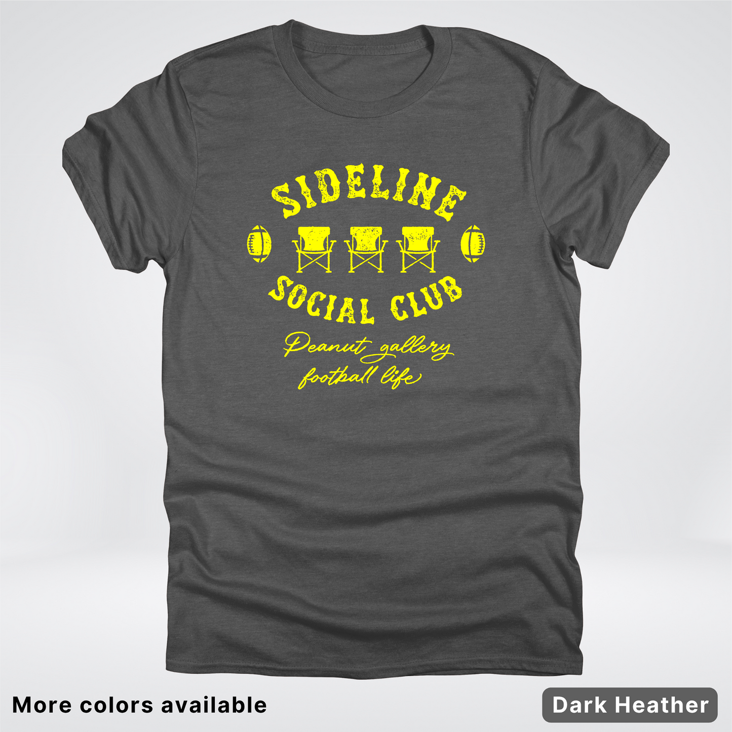 Sideline Social Club Peanut Gallery Football Life - Yellow Design - T-Shirt