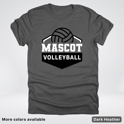 Custom Mascot - Black - Volleyball Design 62 - T-Shirt