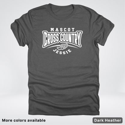 Custom Mascot & Name – White Design – Cross Country 02 - T-Shirt