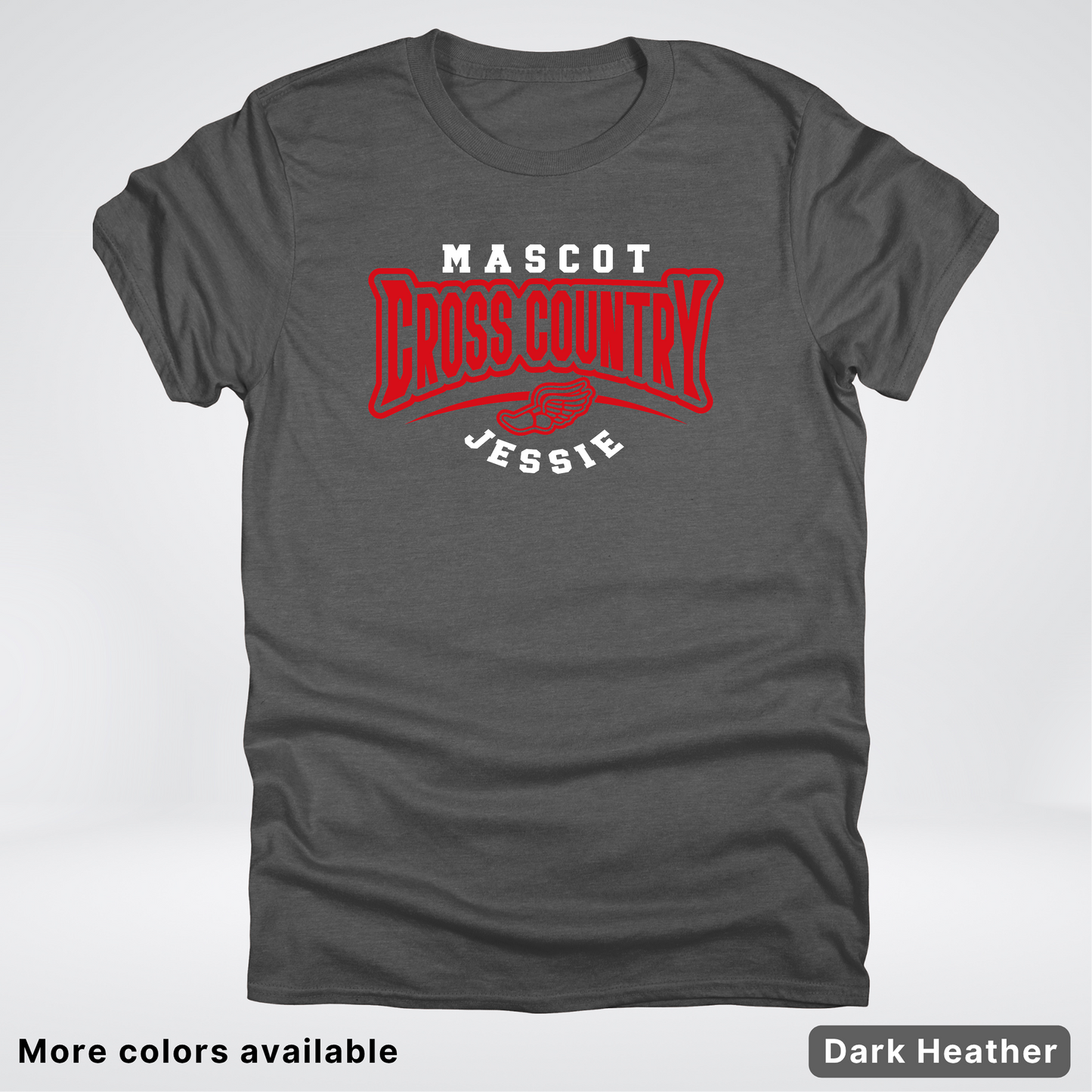 Custom Mascot & Name – Red Design – Cross Country 07 - T-Shirt
