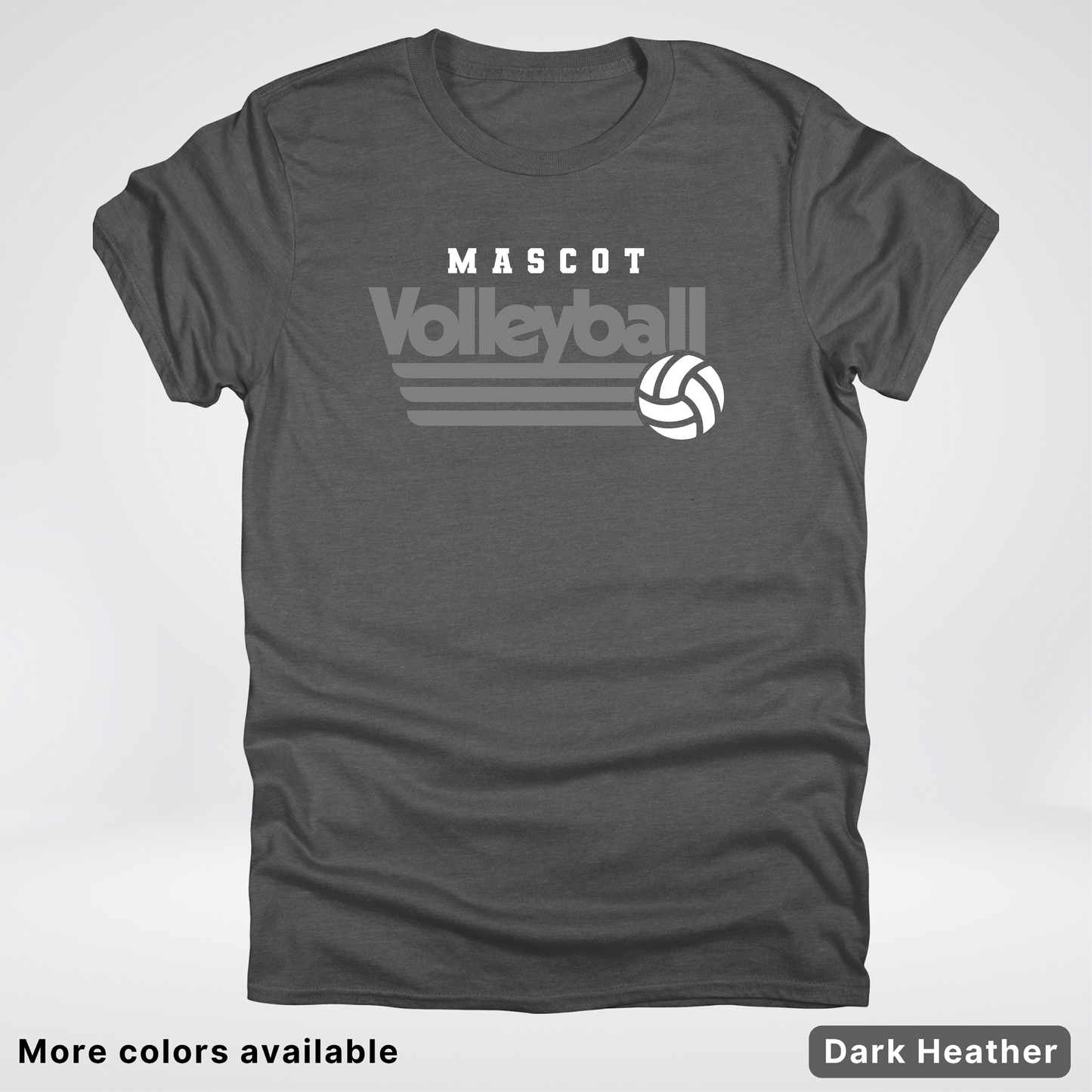 Custom Mascot - Gray - Volleyball Design 49 - T-Shirt