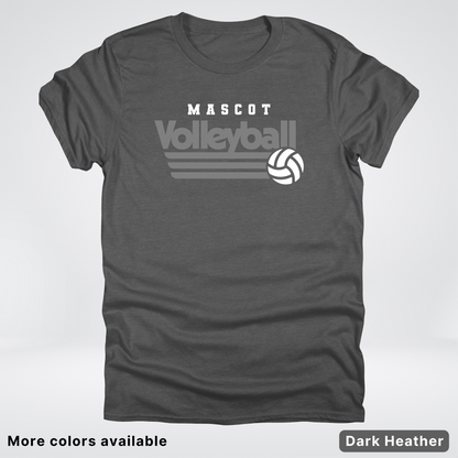 Custom Mascot - Gray - Volleyball Design 49 - T-Shirt