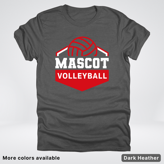 Custom Mascot - Red - Volleyball Design 65 - T-Shirt