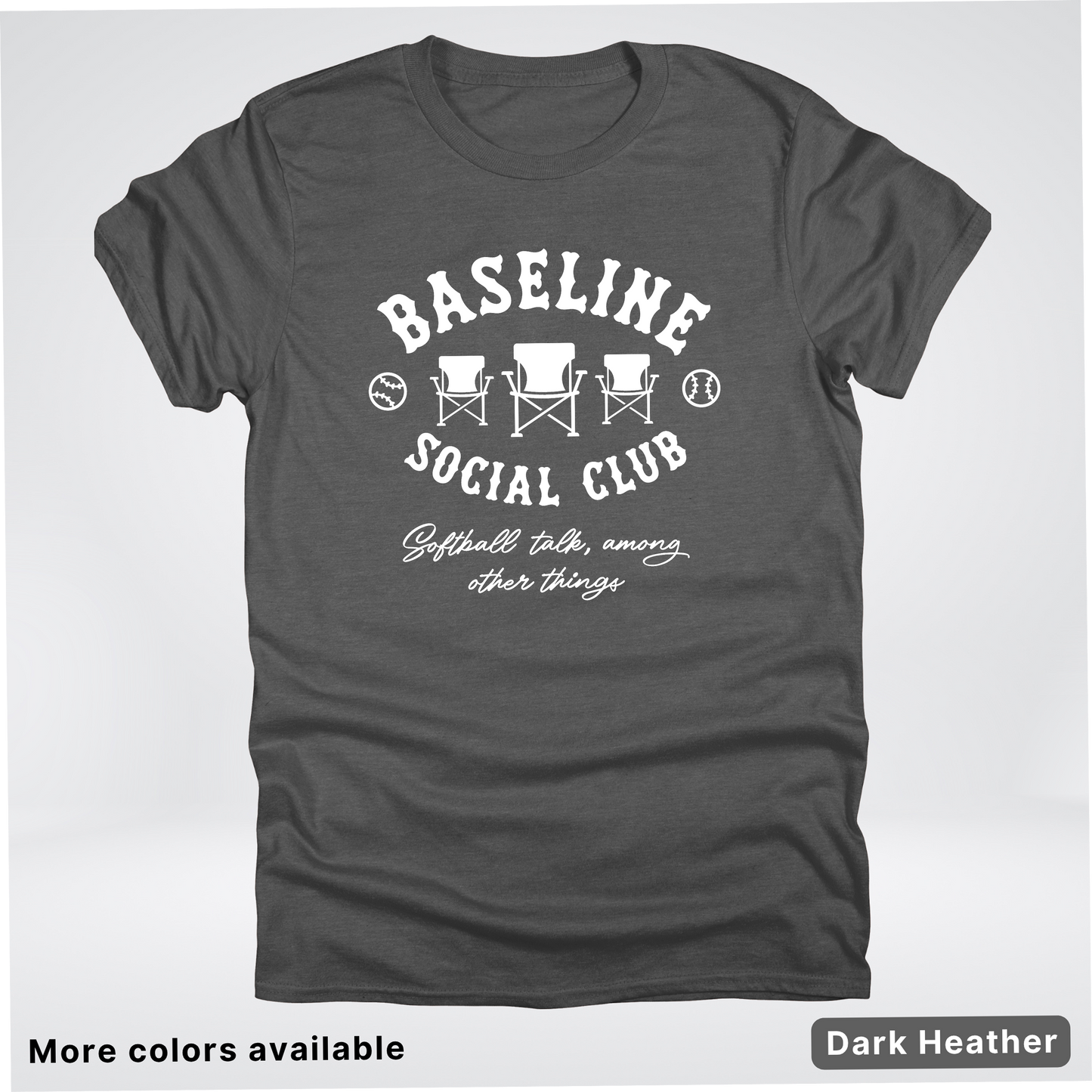 Baseline Social Club Softball – White Design – T-Shirt